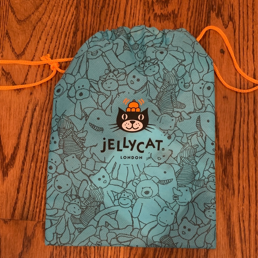 Jellycat Teal Bag with Orange Strings